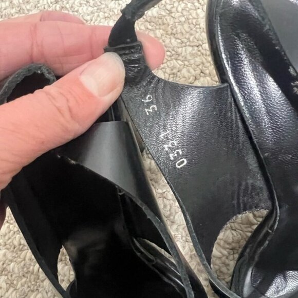 Rocco P. Women's Black Strappy Slip On Slingback Open Toe Heels Size 36 - Picture 9 of 12